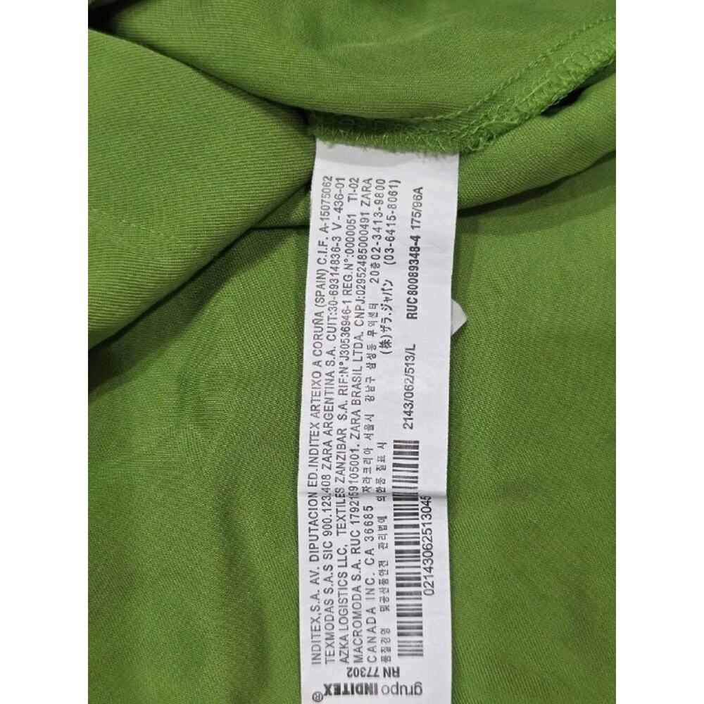 Zara Green Women's Button Down Collared Shirt Top Blouse Green Boho L A004991 - Picture 9 of 12